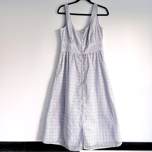J. Crew Button-front eyelet dress in Peri Shadow Size 6 - Picture 2 of 14